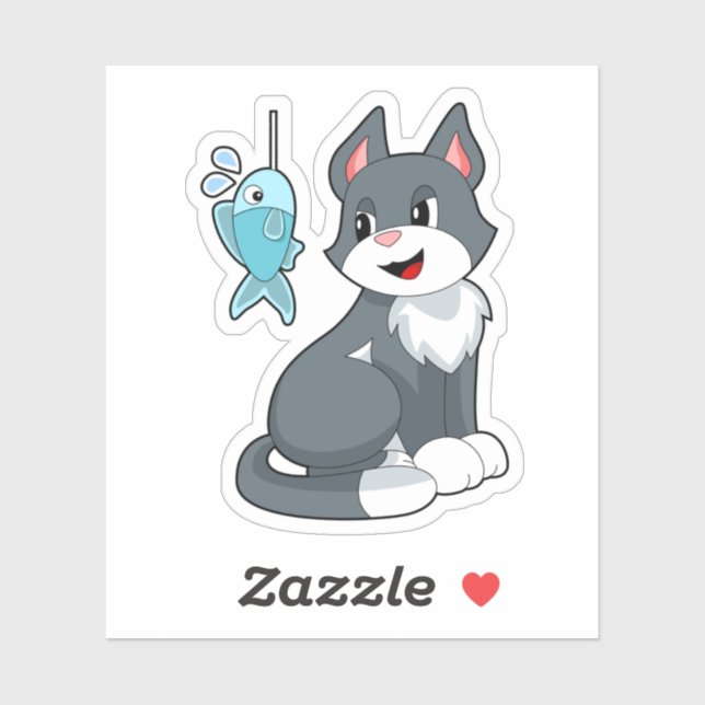 Cat Bait Fish Sticker (Sheet)