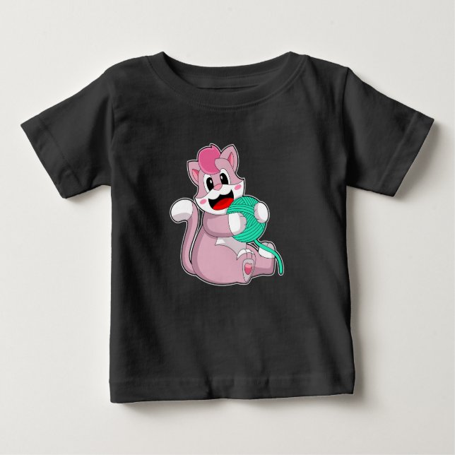 Cat Ball of yarn Baby T-Shirt (Front)