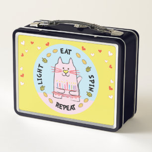 Cat Ballerina Metal Lunch Box