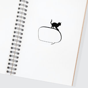 Cat Balloon Journal Rubber Stamp