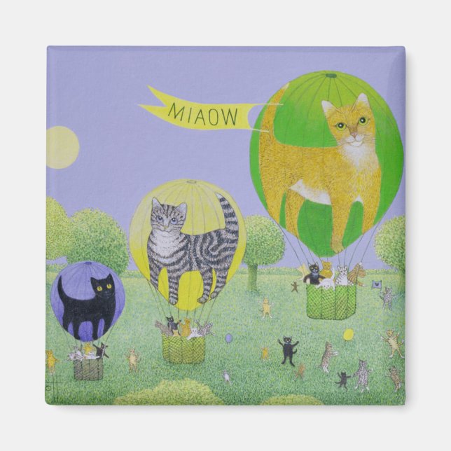Cat Balloon Race Magnet (Front)