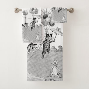 Cat Balloon Trip, Louis Wain Bath Towel Set