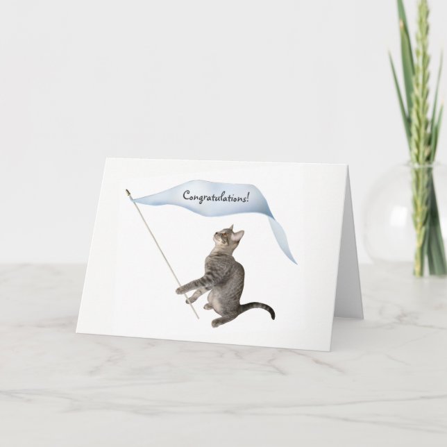Cat Banner Congratulations Card (Front)