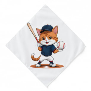 Cat baseball player bandana