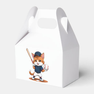 Cat baseball player favor boxes