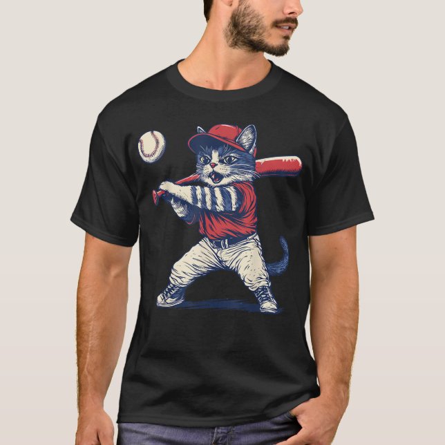 Cat Baseball T-Shirt (Front)
