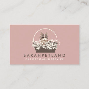 Cat Basket Boho Chic Business Card