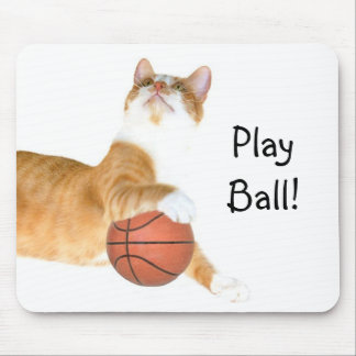 Cat basketball mouse pad