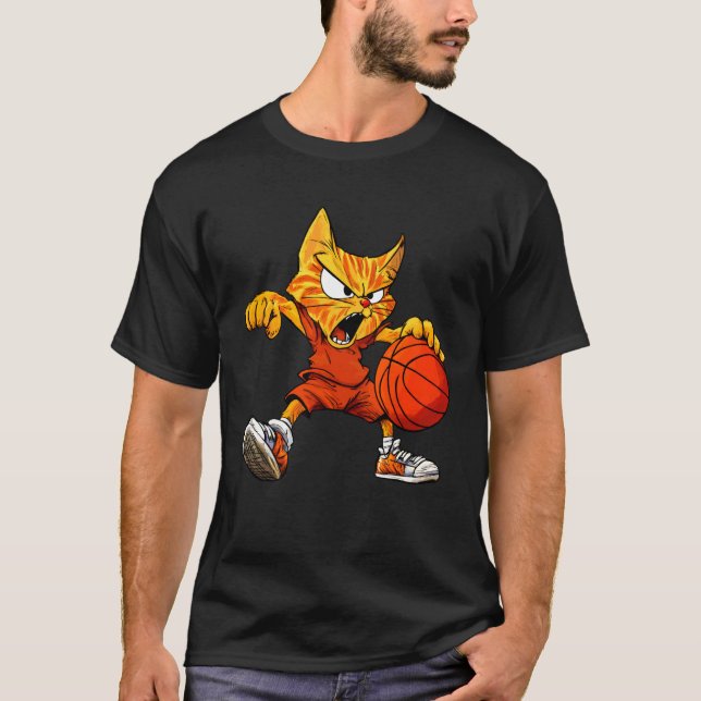 Cat Basketball T-Shirt (Front)