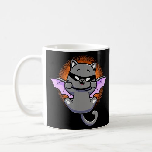 Cat Bat  Black Cat With Bat Wing Kitten Halloween  Coffee Mug