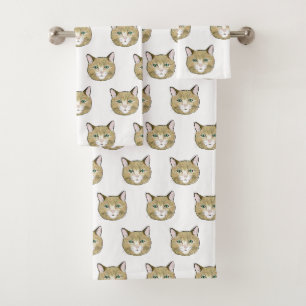 Cat Bath Towel Set