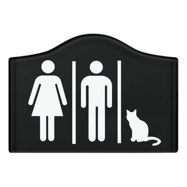 Cat Bathroom Sign (Small Crest Front)