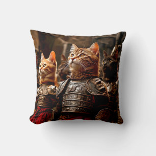 Cat Battle Throw Pillow