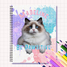 Cat Be Pawsitive Back to School Spiral Notebook