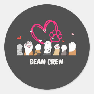 Cat Bean Crew Classic Round Sticker