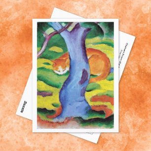 Cat Behind a Tree Franz Marc Postcard