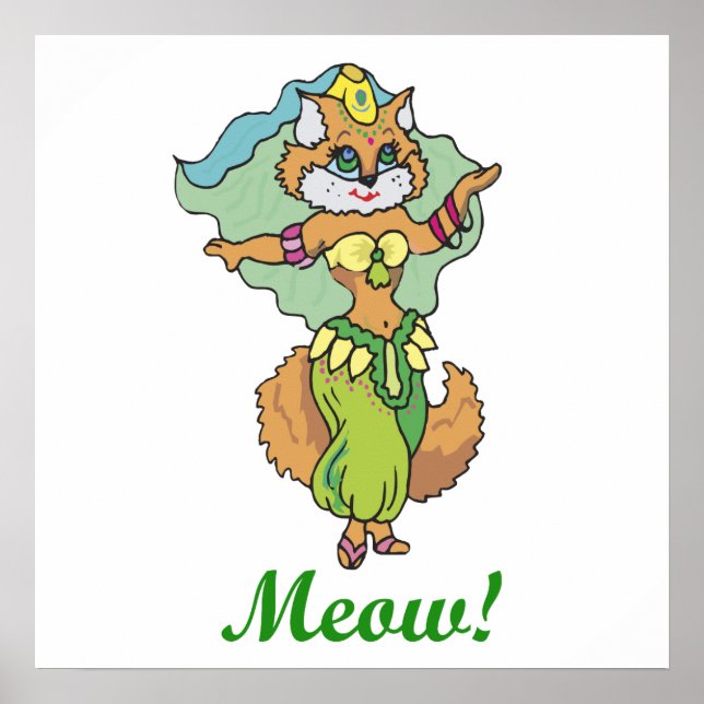 Cat Belly Dancer Poster (Front)