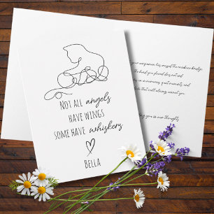 Cat Bereavement Sympathy Card with Cat Name