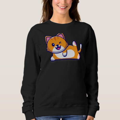 Cat  Best Yoga Backprint Sweatshirt