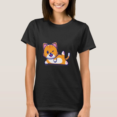 Cat  Best Yoga Backprint  T_Shirt