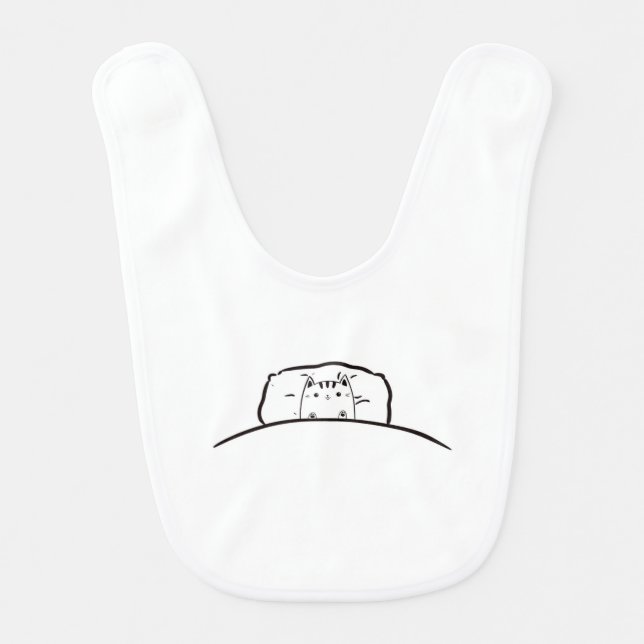 Cat bib, bib for baby, bib with cat (Front)