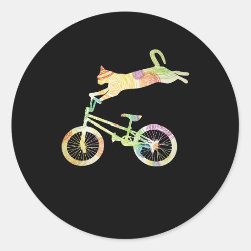 Cat Bike Cycling Bicycle  _ Your Gift Collection Classic Round Sticker