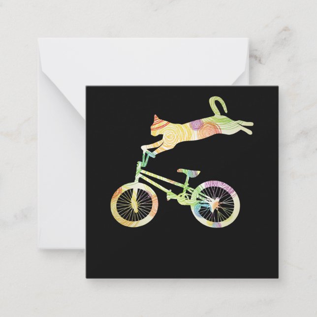 Cat Bike Cycling Bicycle  - Your Gift Collection Note Card (Front)