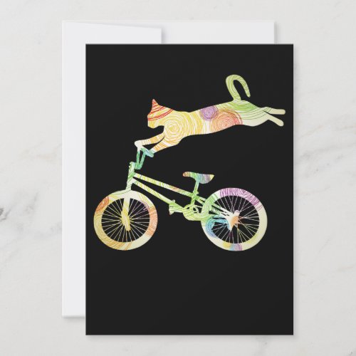 Cat Bike Cycling Bicycle  _ Your Gift Collection Note Card