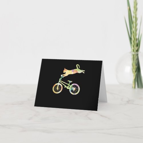 Cat Bike Cycling Bicycle  _ Your Gift Collection Thank You Card