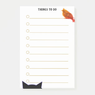 Cat & Bird Personalized Things To Do Post-it Notes