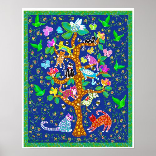 Cat Bird Seat Tree of Life poster