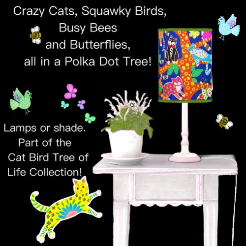 Cat Bird Tree of Life Fun Lamp Shade