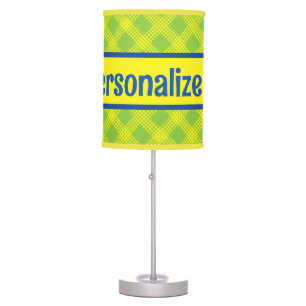 Cat Bird Tree of Life Plaid  Table Lamp