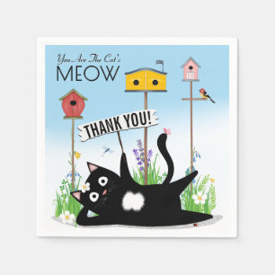 Cat Birds Garden Thank You Napkins