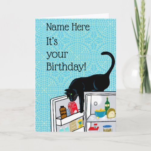 Cat birthday 9 lives  card