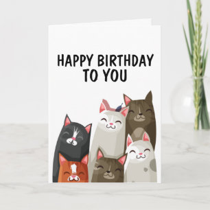 CAT BIRTHDAY CARD, FROM ME AND MY KITTY CREW! CARD