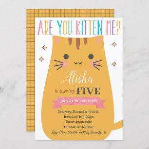 Cat Birthday Invitation