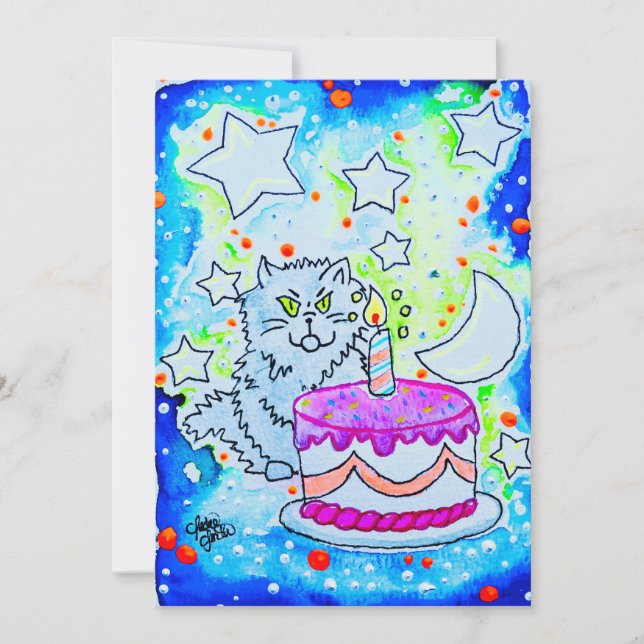 cat birthday invitation (Front)
