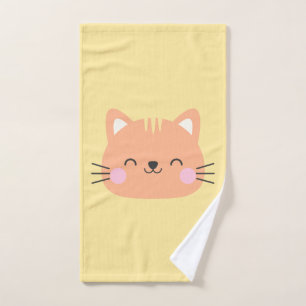 Cat Birthday Kids Art Hand Towel