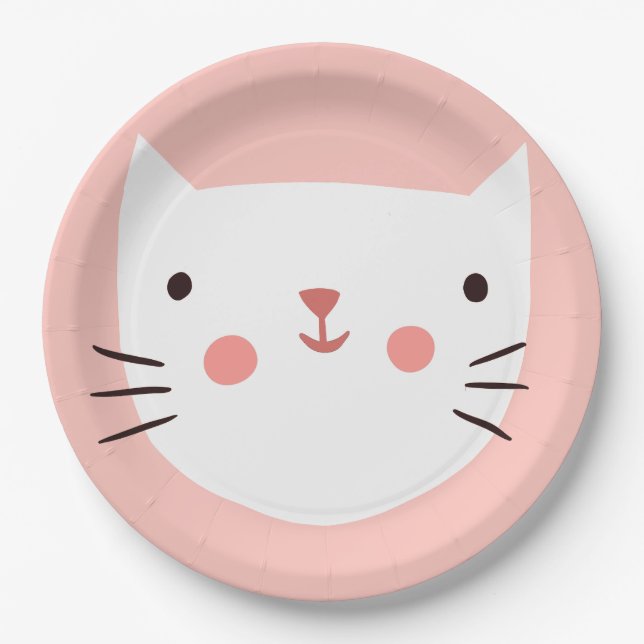 Cat Birthday Kids  Paper  Paper Plates (Front)