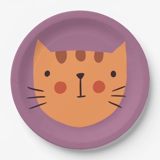 Cat Birthday Kids  Paper  Plates (Front)