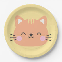 Cat Birthday Kids Room Wall Art Paper Plates
