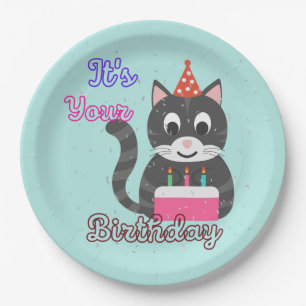 Cat Birthday Paper Plates
