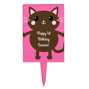 Cat Birthday Party Cake Topper