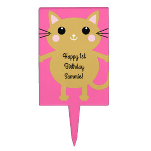 Cat Birthday Party Cake Topper