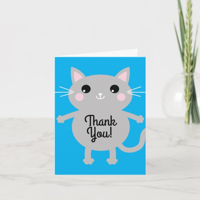 Cat Birthday Party Card (Front)