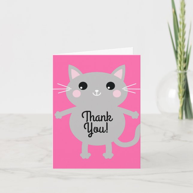 Cat Birthday Party Card (Front)