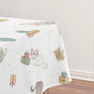Cat birthday party design tablecloth