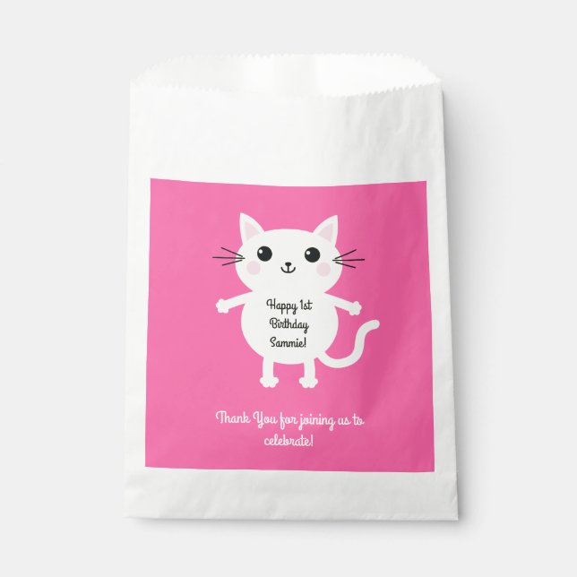 Cat Birthday Party Favor Bag (Front)