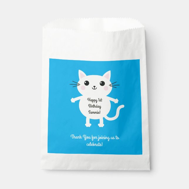 Cat Birthday Party Favor Bag (Front)